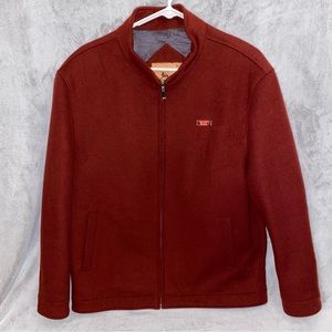 Brick Red Zip Up Wool and Silk Coat